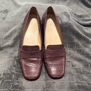 Rockport Women's Dark Plum Croc-Embossed Loafers